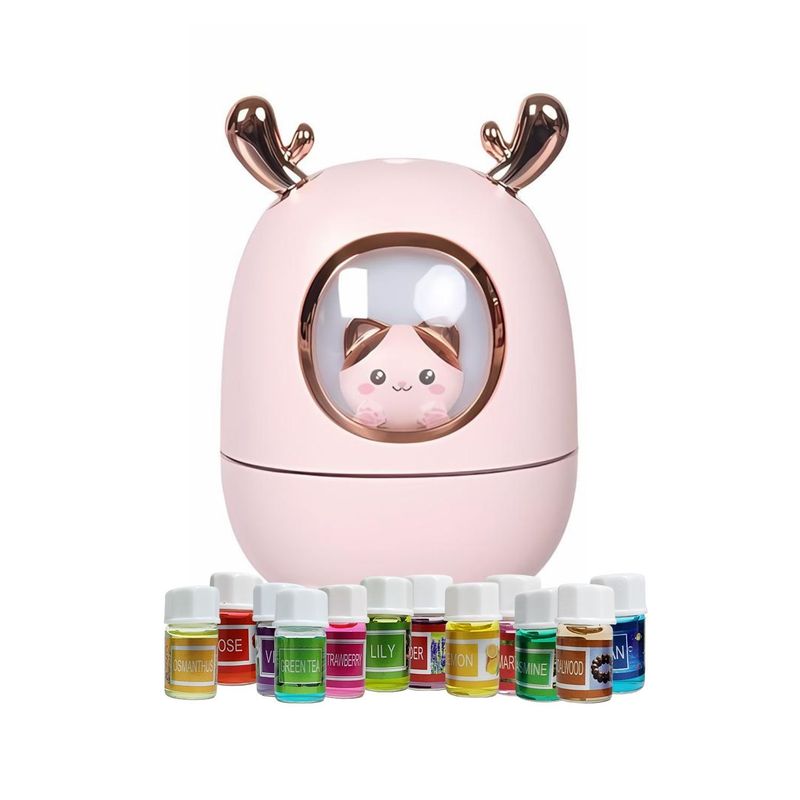 GENERICO - Pack Humificador Nave Espacial Gato y 12 Esencias Aromáticas