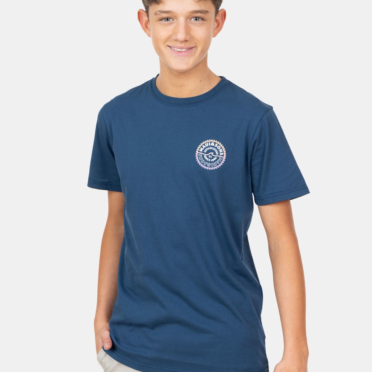 MAUI AND SONS - Polera MC Tiny Timeless Azul Infantil Maui And Sons