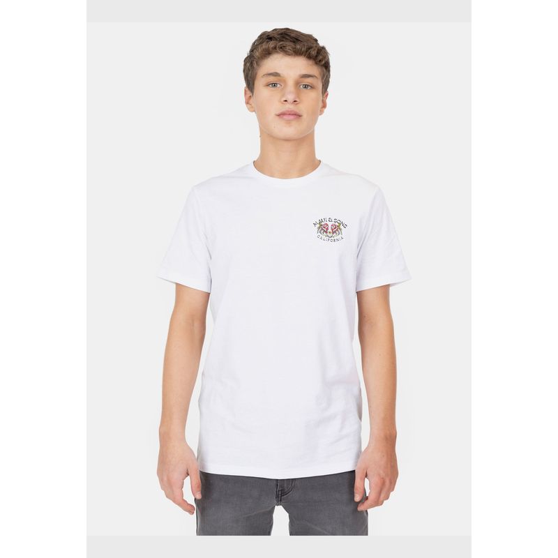 MAUI AND SONS - Polera MC Skull With Flowers Blanco Infantil Maui And Sons