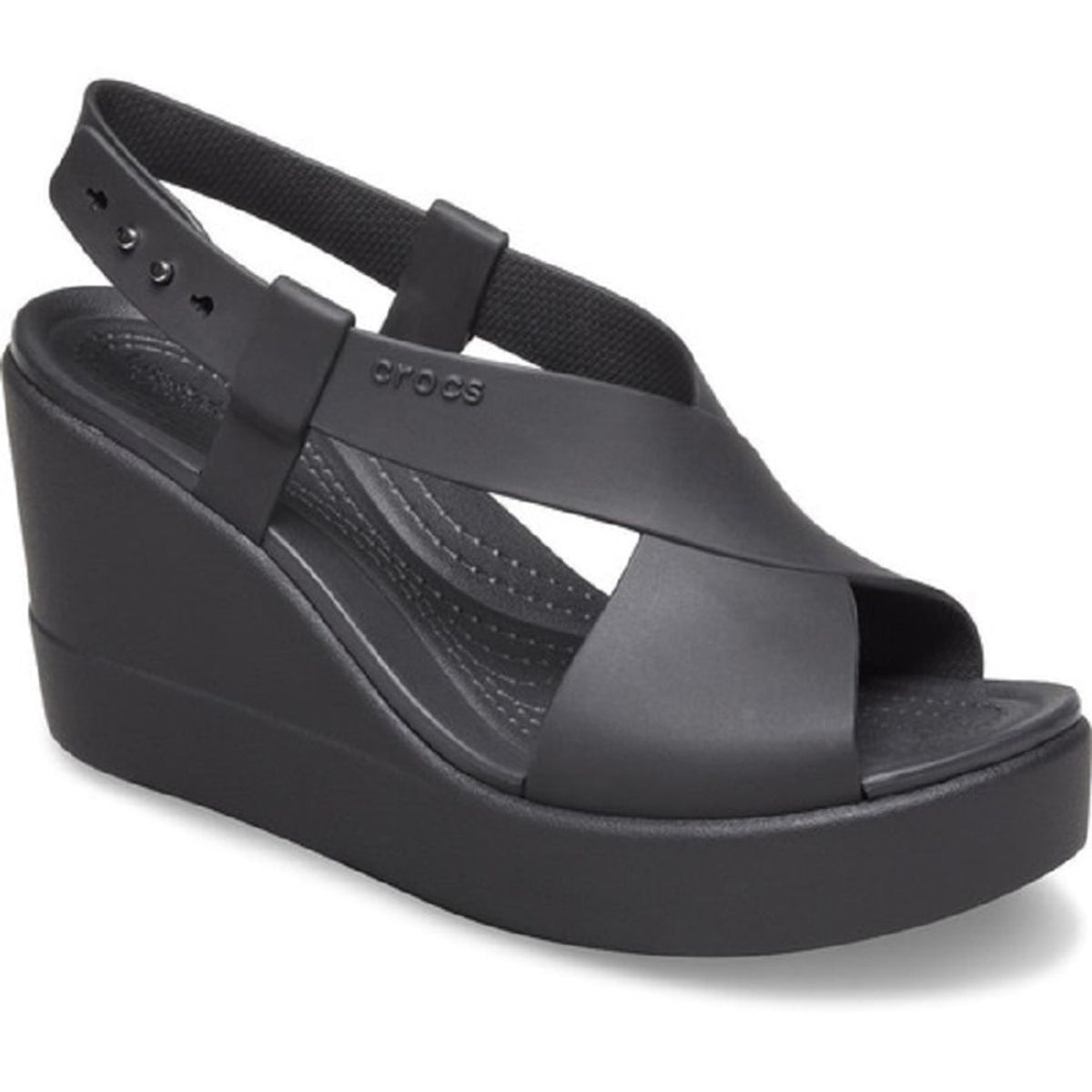 CROCS - Sandalias Mujer Crocs Cs Brooklyn High Wedge W Black/black