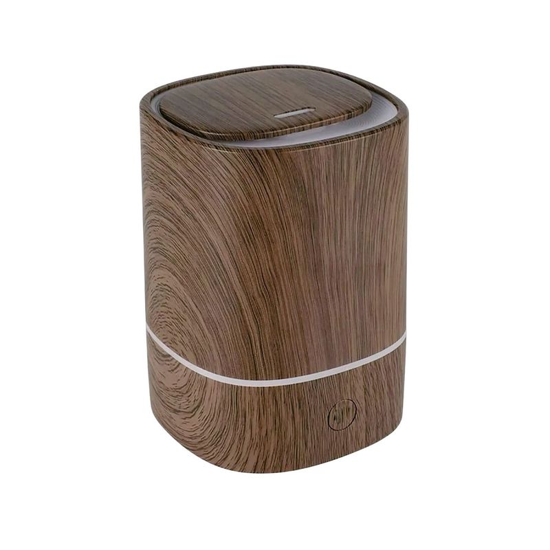 GENERICO - Humificador Difusor de Aire Marron Oscuro Luz LED Hogar