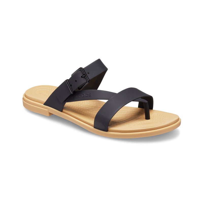 CROCS - Sandalia Crocs Tulum Toe Post Sandal W Mujer Black/Tan
