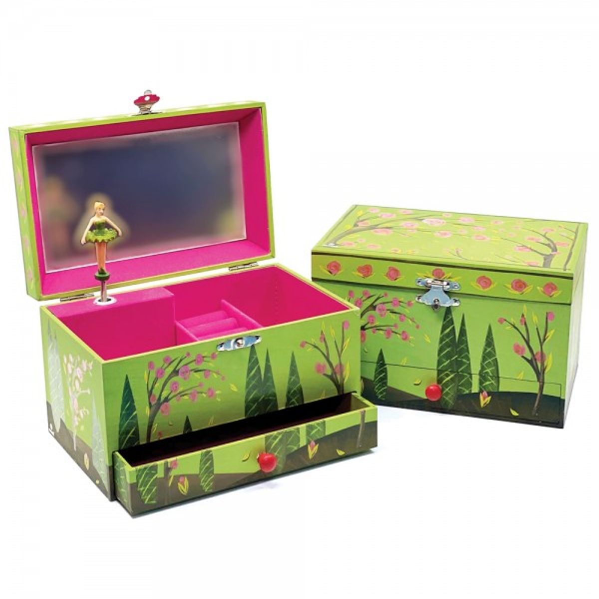 GALILEO - Joyero Musical Rain Forest - Con Bailarina Espejo y Cajita