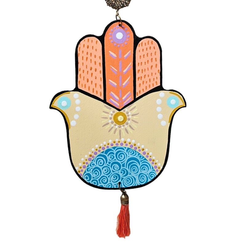 CREA TALLER - Mano de Fátima  Hamsa decorativa de madera