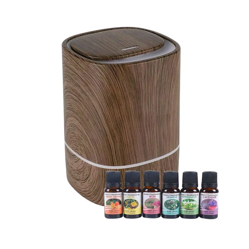 GENERICO - Pack Humificador Marrón Oscuro Más 6 Esencias Aromáticas