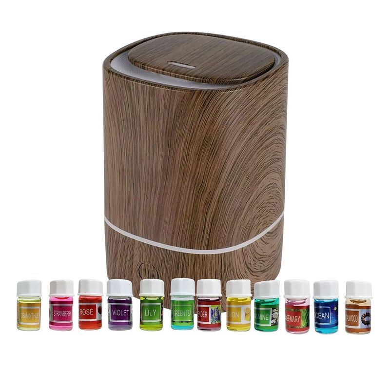 GENERICO - Pack Humificador Marrón Oscuro Más 12 Esencias Aromáticas
