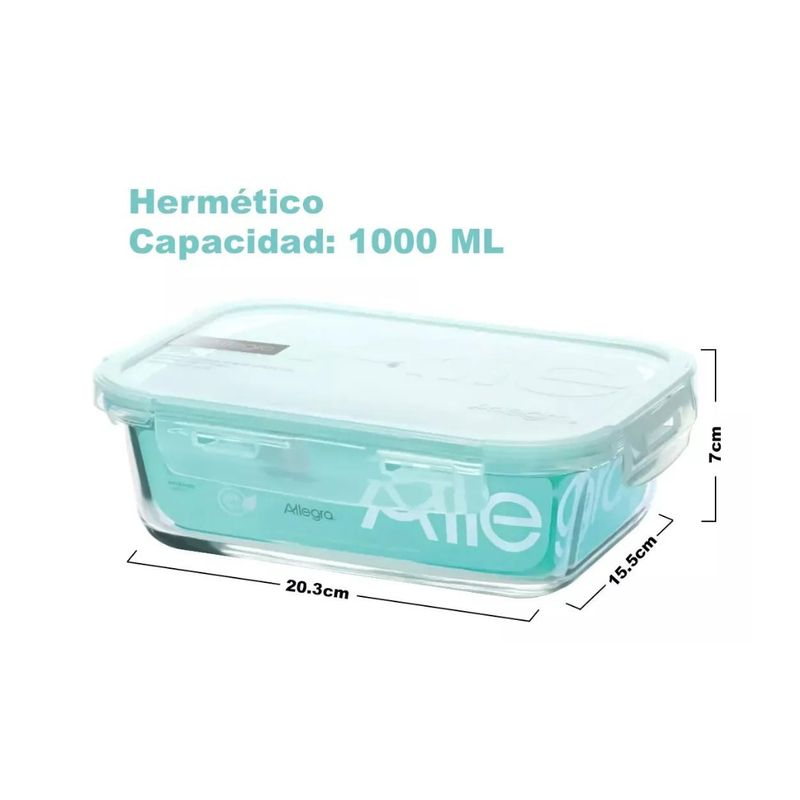 ALLEGRA - Recipiente Hermetico Taper Allegra para Comidas 1 Litro