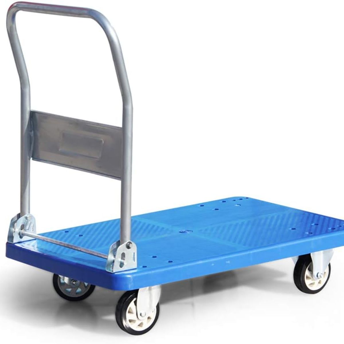 GENERICO - Carro De Carga Plegable 200kg De Plástico, 4 Ruedas Multiuso Azul