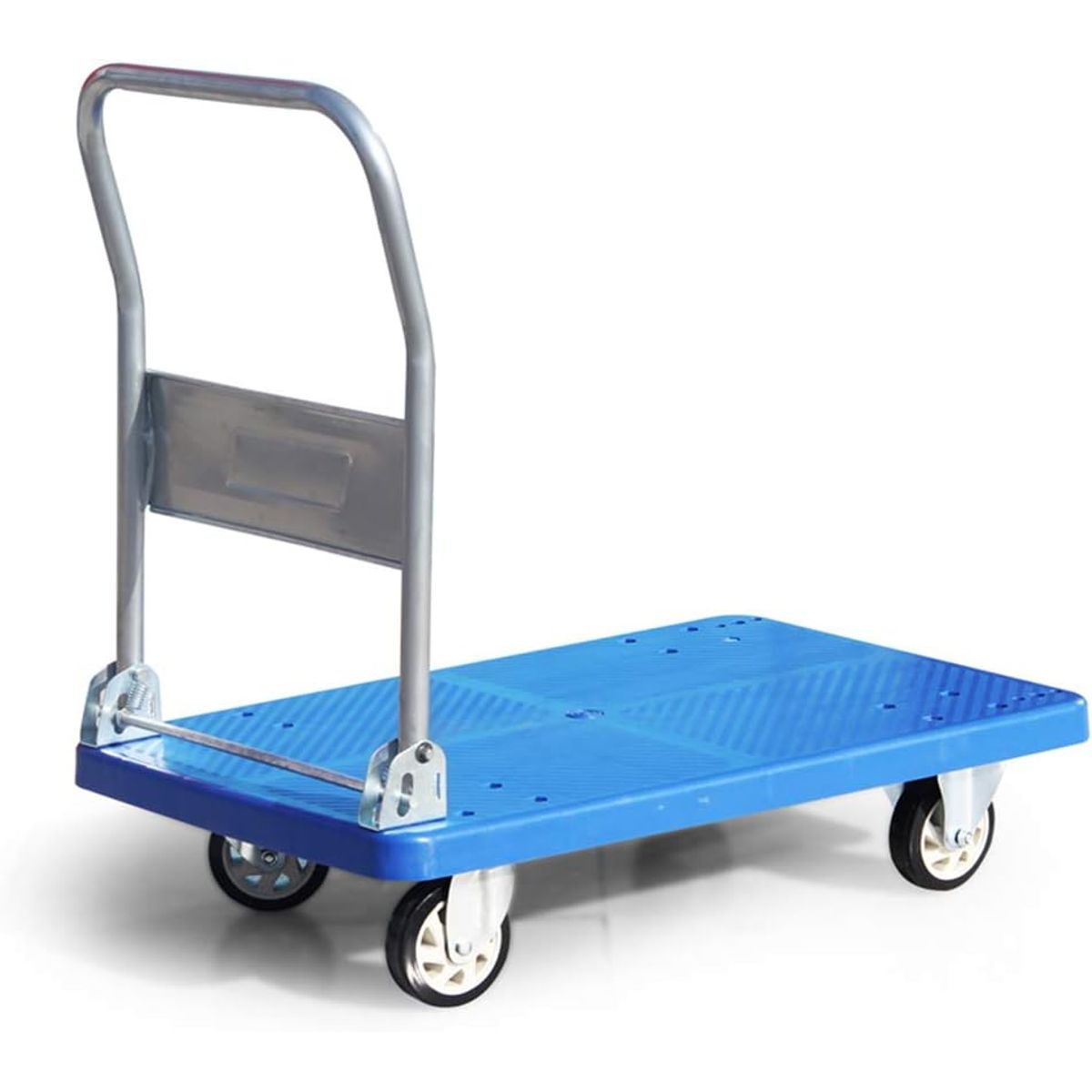 GENERICO - Carro De Carga Plegable 200kg De Plástico, 4 Ruedas Multiuso Azul