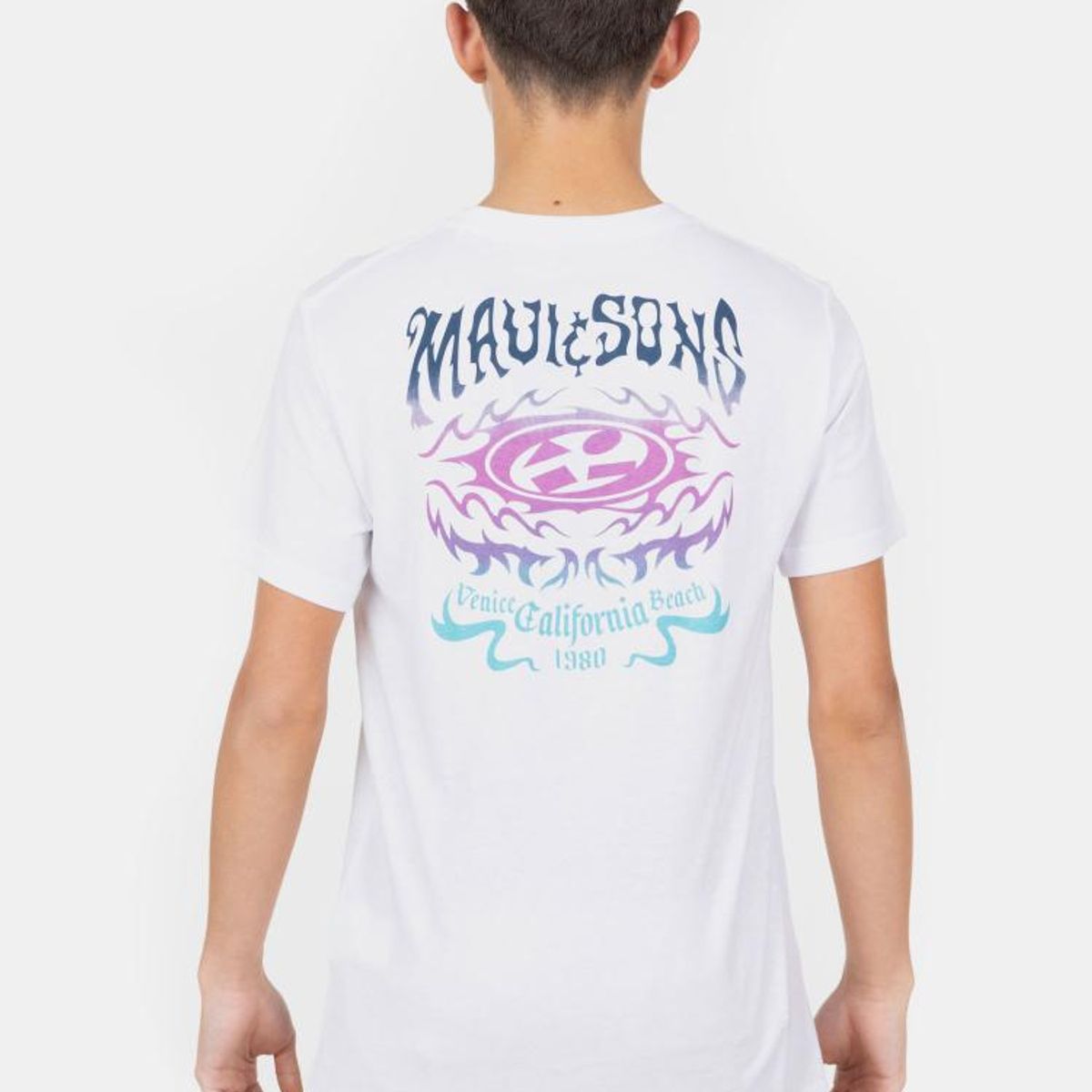 MAUI AND SONS - Polera MC Venice California Beach  Blanco Infantil Maui And Sons