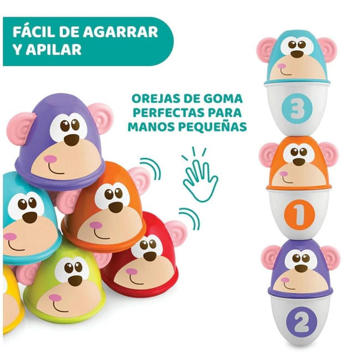 CHICCO - Juguete Bolos Apilables CHICCO Funny Monkey