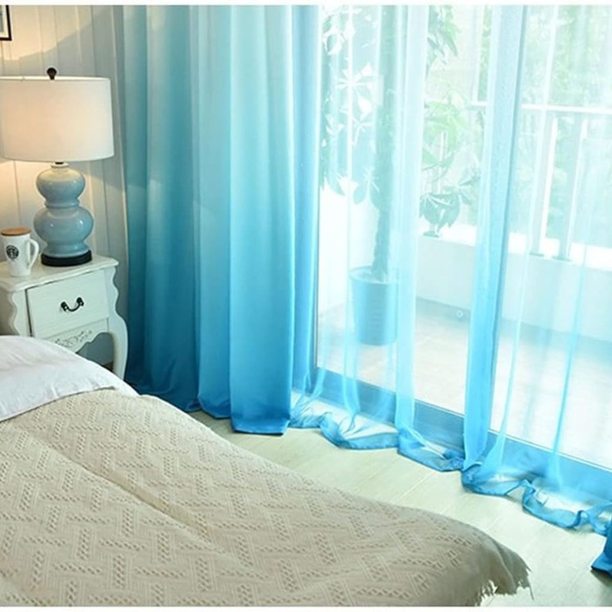 GENERICO - VISILLO TRASLUCIDA  BORDADO DEGRADADO CALIPSO 2 PAÑO 150X230 C/U