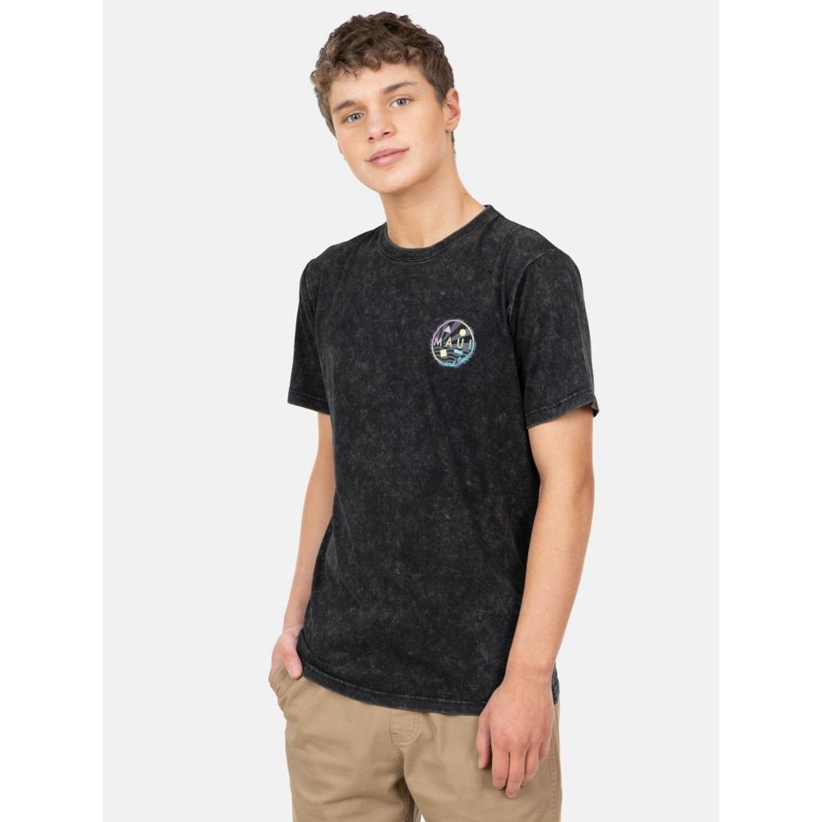 MAUI AND SONS - Polera MC Horizont Point Negro Infantil Maui And Sons