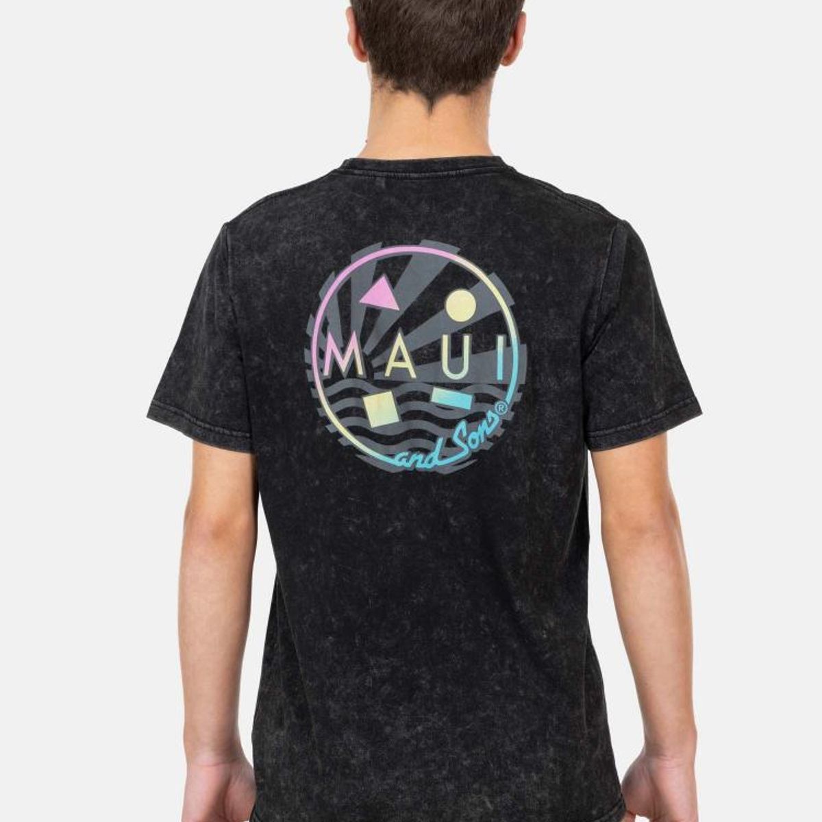 MAUI AND SONS - Polera MC Horizont Point Negro Infantil Maui And Sons