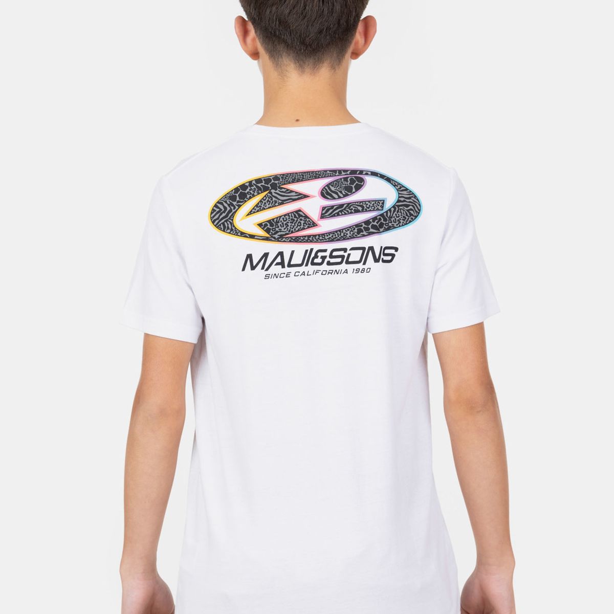 MAUI AND SONS - Polera MC Roam Wild Blanco Infantil Maui And Sons