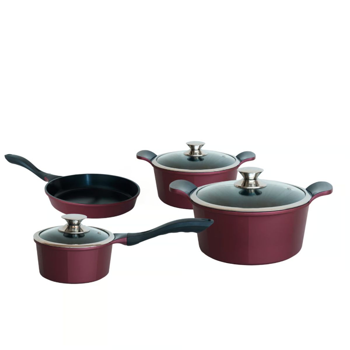 KITCHENWARE - BATERIA DE COCINA 9 PIEZAS BERRIES ALUMINIO FUNDIDO