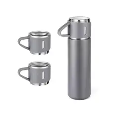 GENERICO - Set termo y tazas de acero inoxidable