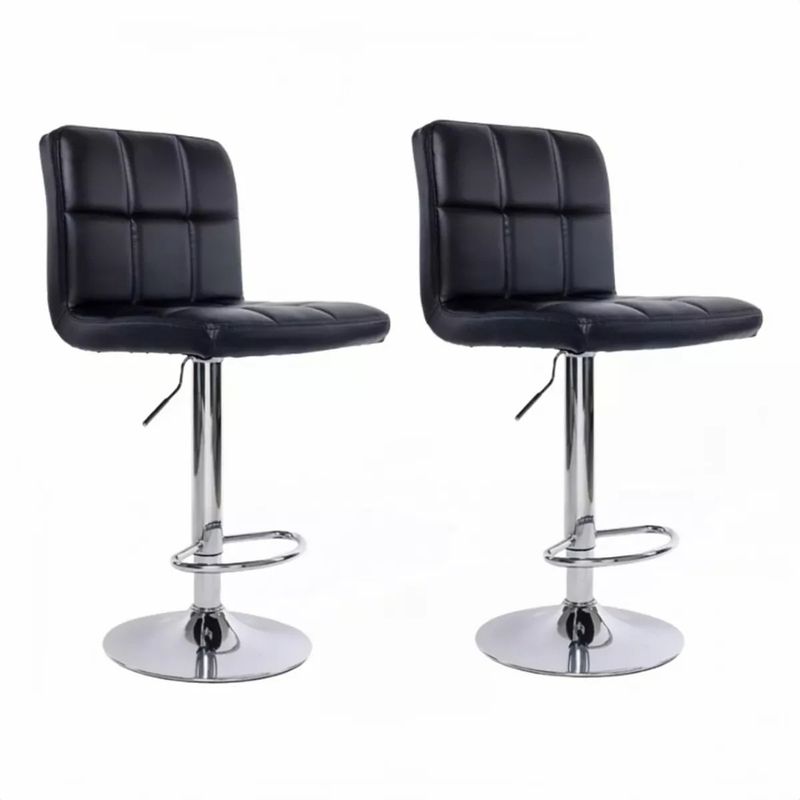 BJ HOGAR - Pack 2 Silla Piso Bar Altura Regulable Taburete Con Respaldo BJ S003-