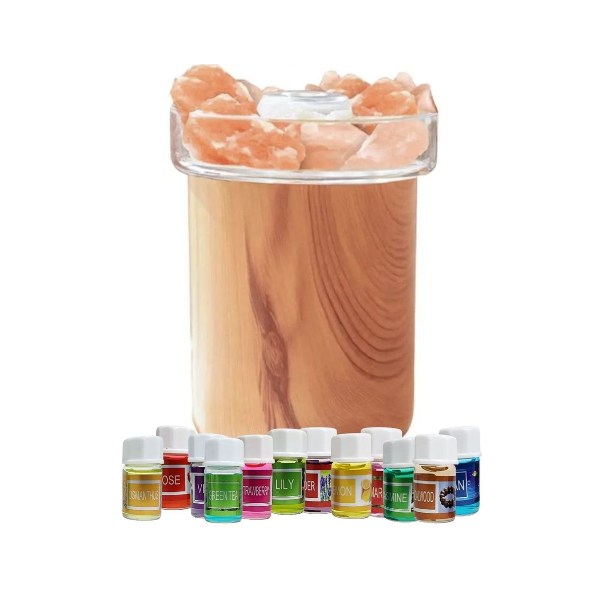 GENERICO - Humidificador Piedras Sal 12 Esencias Aromáticas Marrón Claro