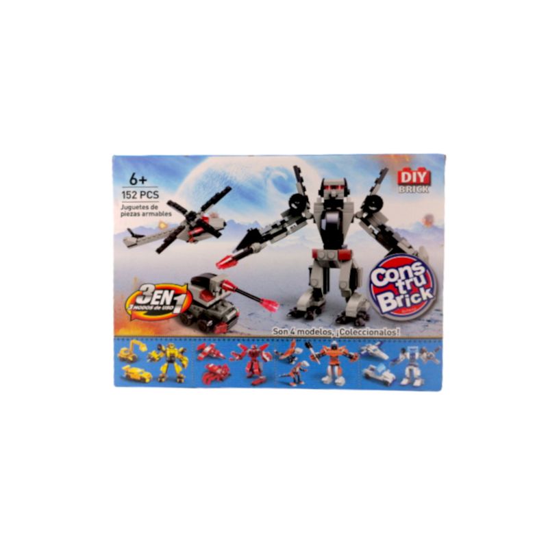 PERROT - Juego Bloques Robot 152 Piezas 3 En 1