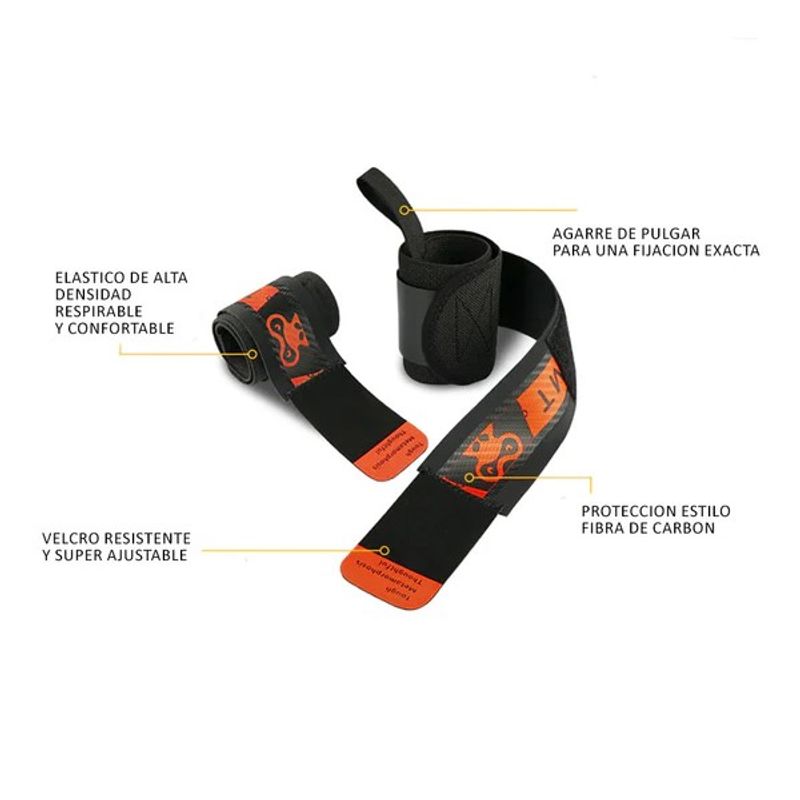 PLUSFIT - Muñequeras Premium Entrenamiento y Calistenia TMT Gris