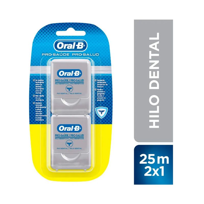 ORAL B - Pack 2 Hilo Dental Oral-b Pro-salud Multibeneficios 25metros
