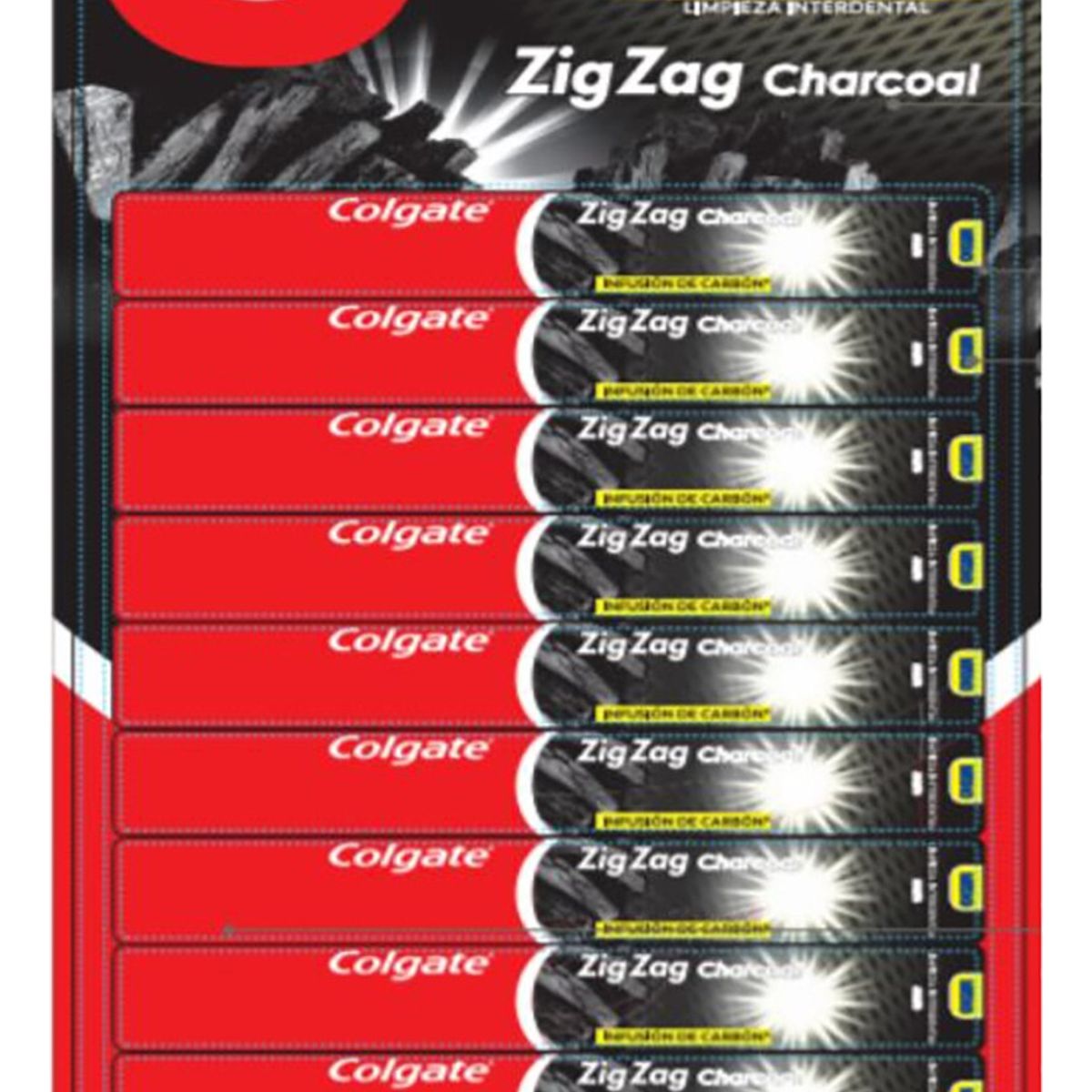 COLGATE - Cepillo Colgate Zig Zag Charcoal Tira X 12ud Envio Gratis