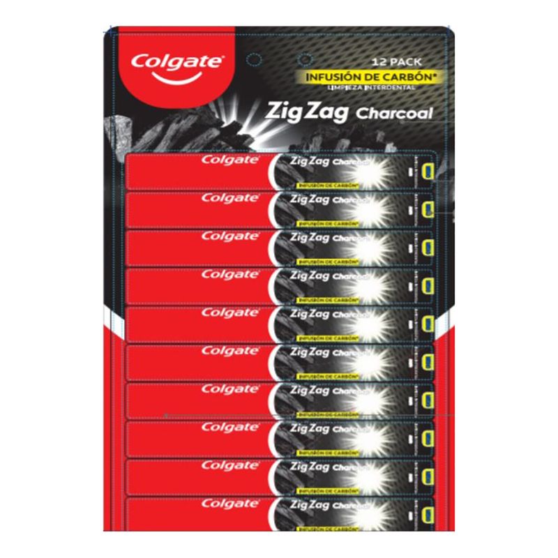 COLGATE - Cepillo Colgate Zig Zag Charcoal Tira X 12ud Envio Gratis