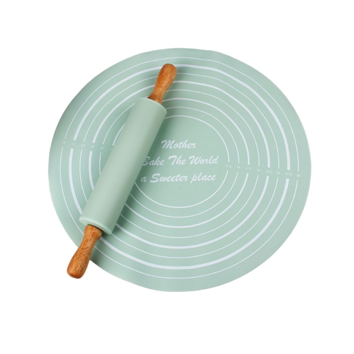 CRUSEC - Tapete Cocina De Silicona Antiadherente Amasar + Rodillo