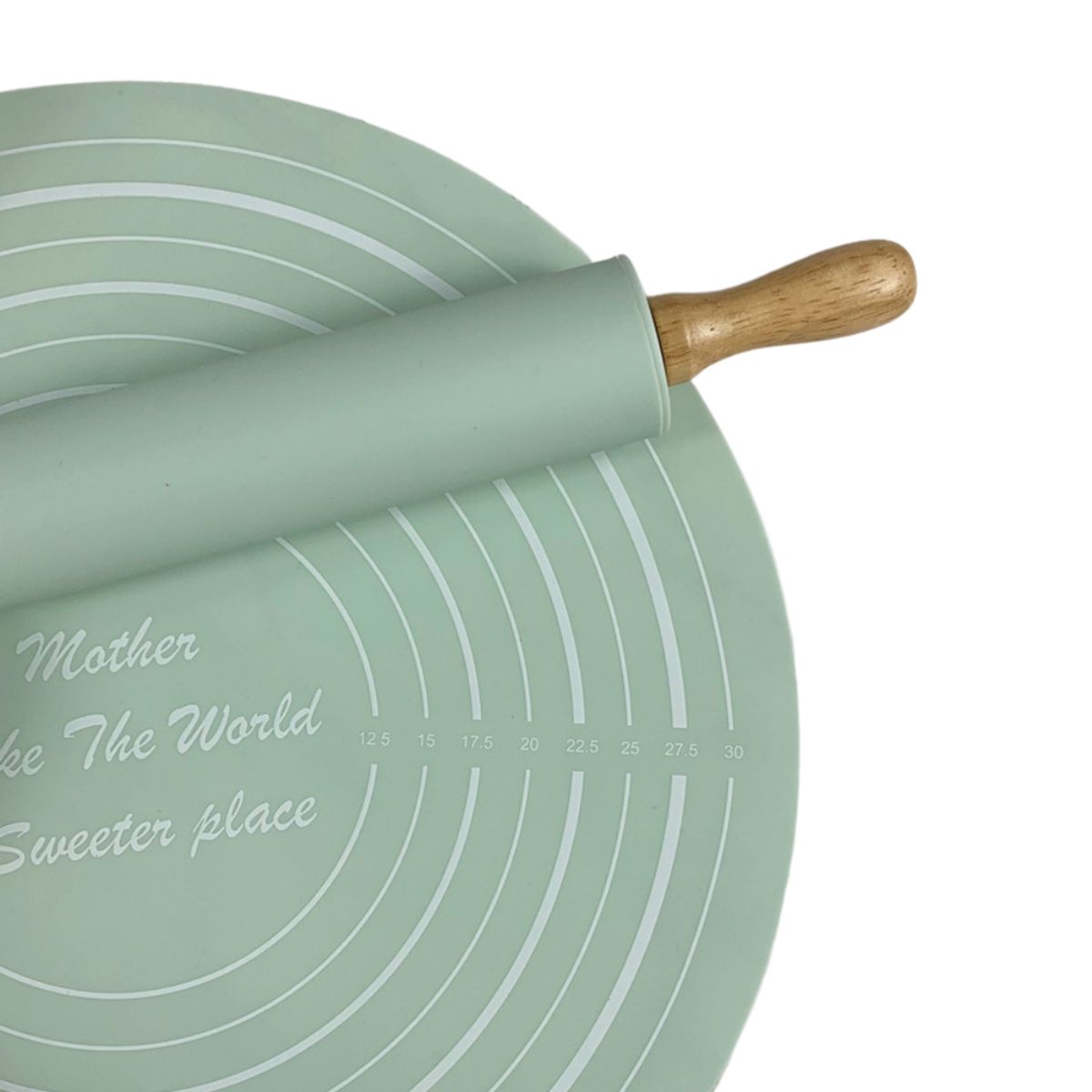 CRUSEC - Tapete Cocina De Silicona Antiadherente Amasar + Rodillo