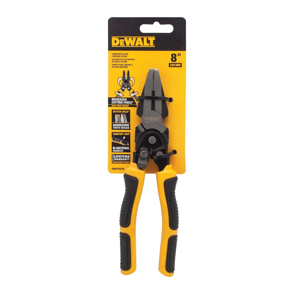 DEWALT - Alicate combinado de acción compuesta 8" DEWALT DWHT70276