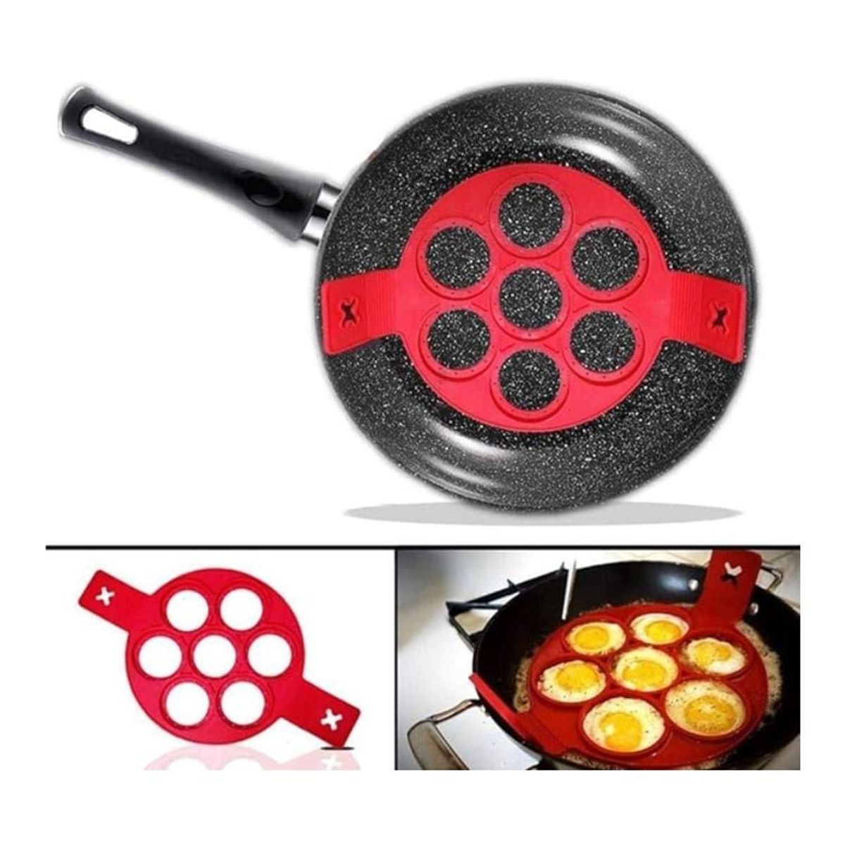 GENERICO - Molde Para Panqueques De Silicona Huevos 7 Espacios