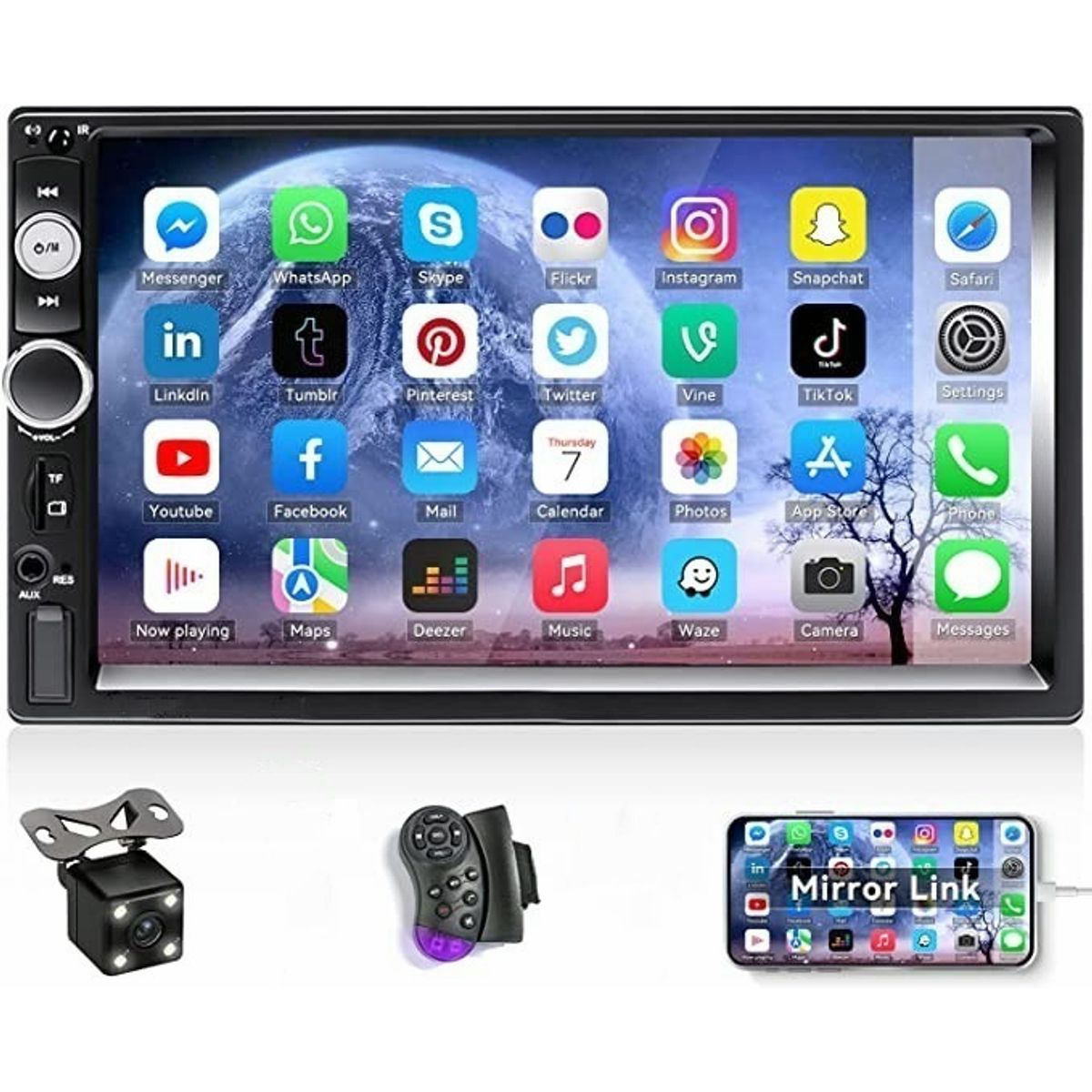 U BUY - Radio Auto 2 Din Mirror Link+camara Retroceso+comando
