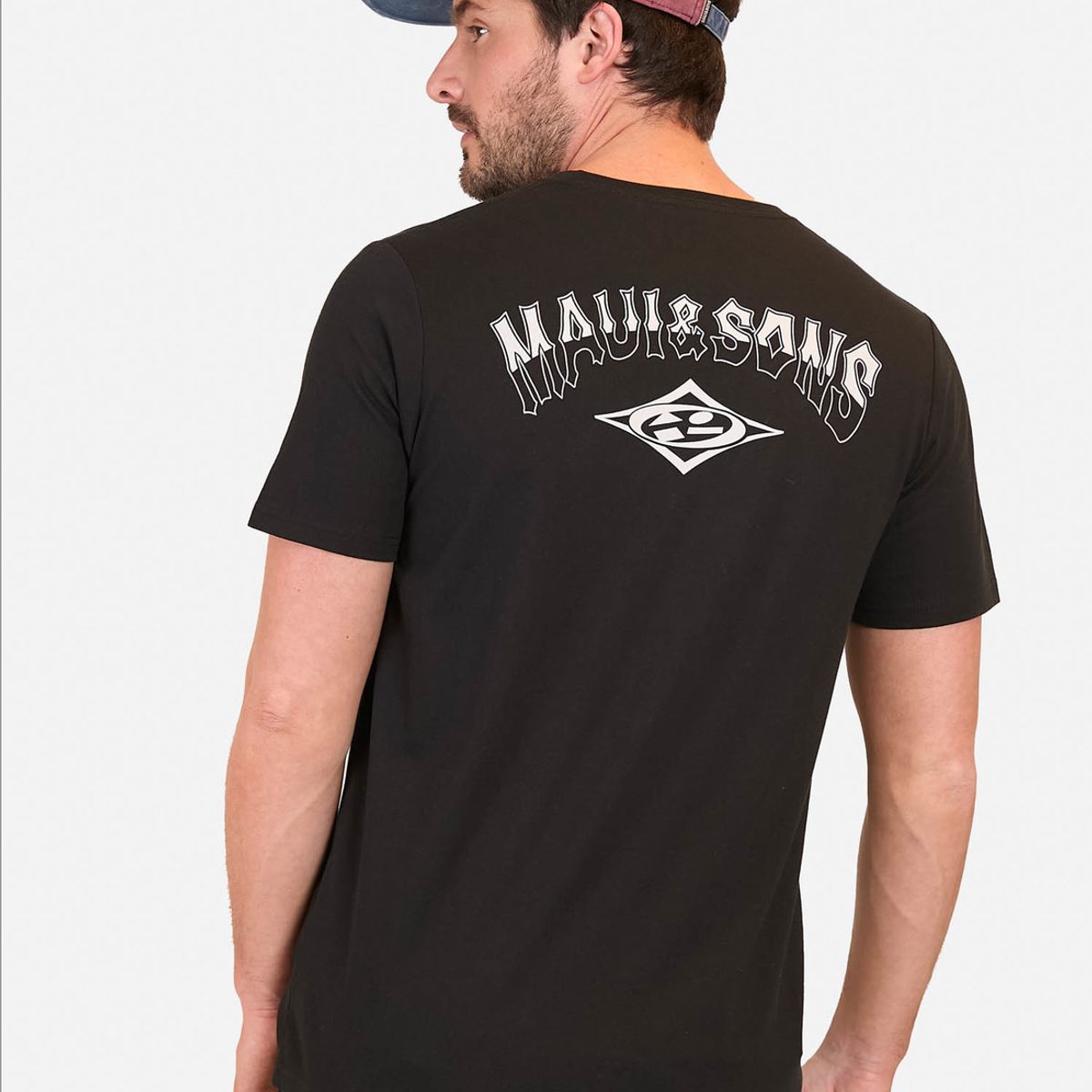MAUI AND SONS - Polera MC Ocean Whispers Negro Hombre Maui And Sons