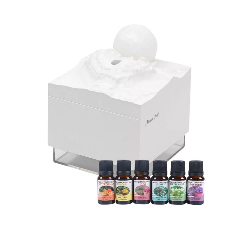 GENERICO - Pack Humificador Diseño Luna Blanca Más 6 Esencias