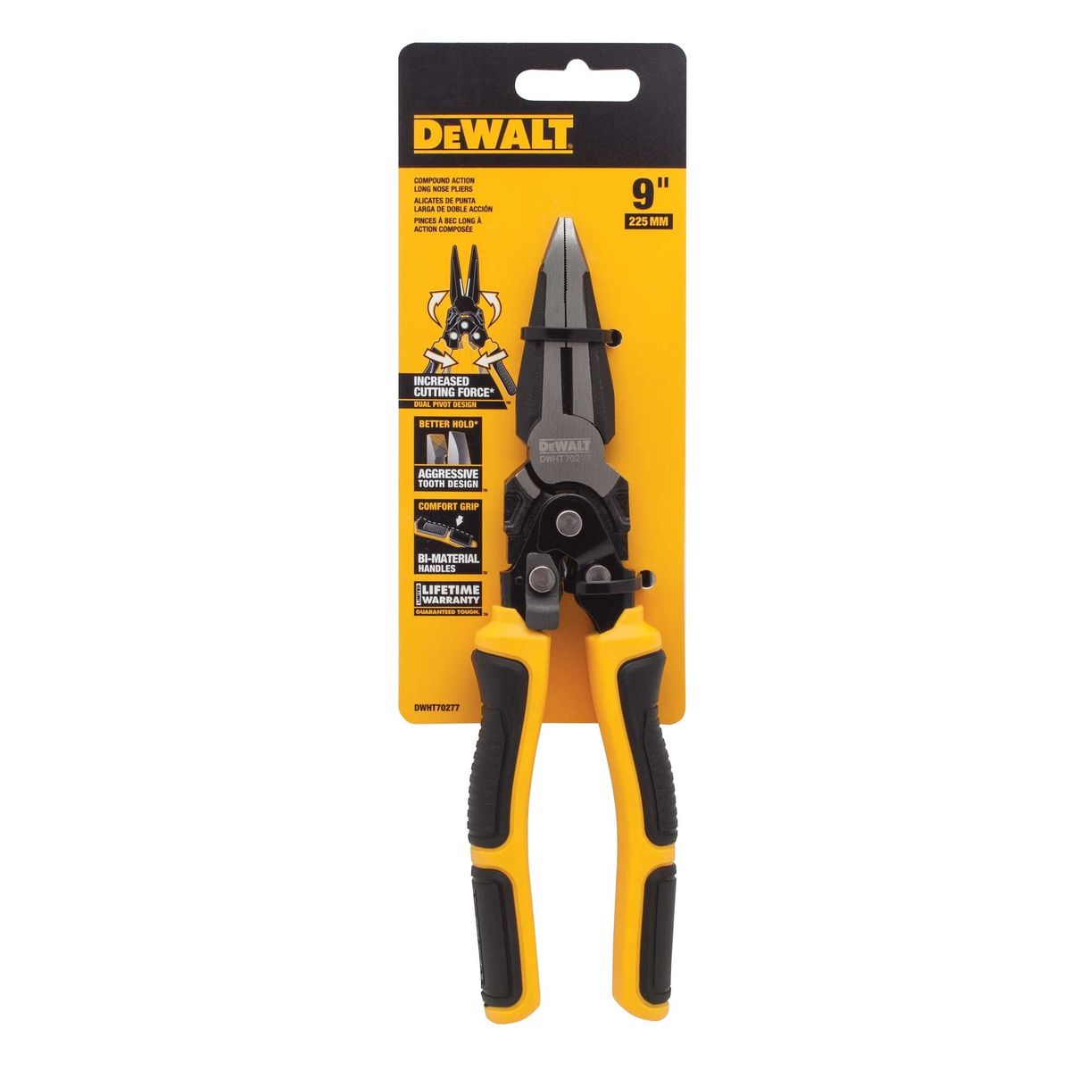DEWALT - Alicate punta larga de acción compuesta 9" DEWALT DWHT70277