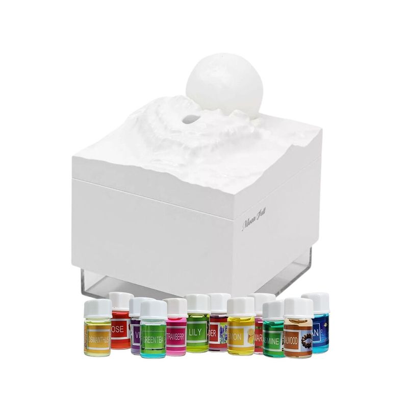 GENERICO - Pack Humidificador Diseño Luna Blanca Más 12 Esencias