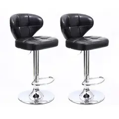BJ HOGAR - Pack 2 Silla Piso Bar Altura Regulable Taburete Con Respaldo BJ S004-