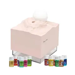 GENERICO - Pack Humidificador Diseño Luna Rosa Más 12 Esencias Aromáticas