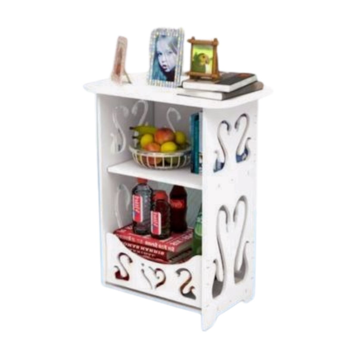 GENERICO - Mueble Organizador Estantería Blanca Mod Cisnes - 40cm de Alto