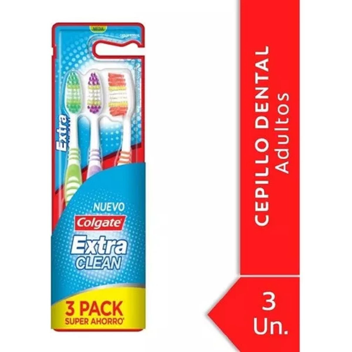 COLGATE - Cepillo De Dientes Colgate Extra Clean X 3 Unidades