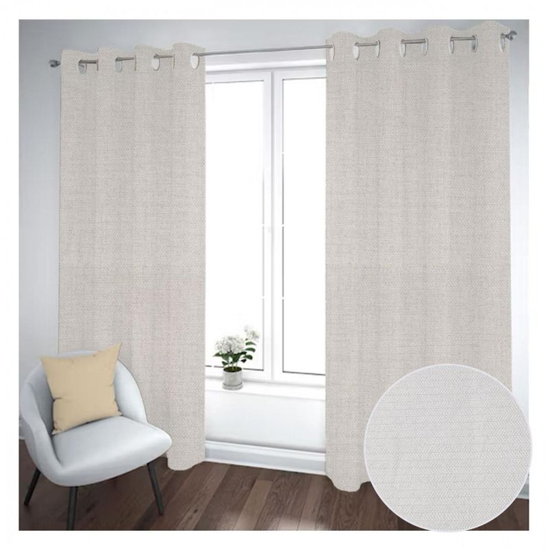 GENERICO - Cortina Black Out 2 Paños Decorativa Color Gris N°70 (140X225)