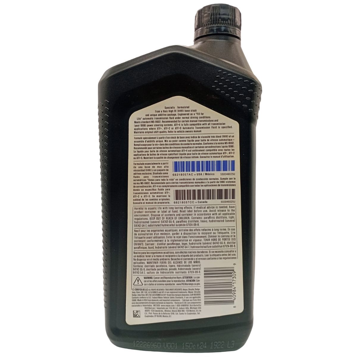 GENERICO - Aceite Transmisión Automática Atf+4 Original Mopar 946 Ml.