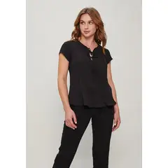 ASH - Blusa Manga Corta Negro Mujer