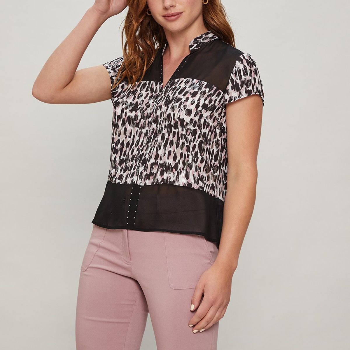 ASH - Blusa Manga Corta Negro Mujer Ash