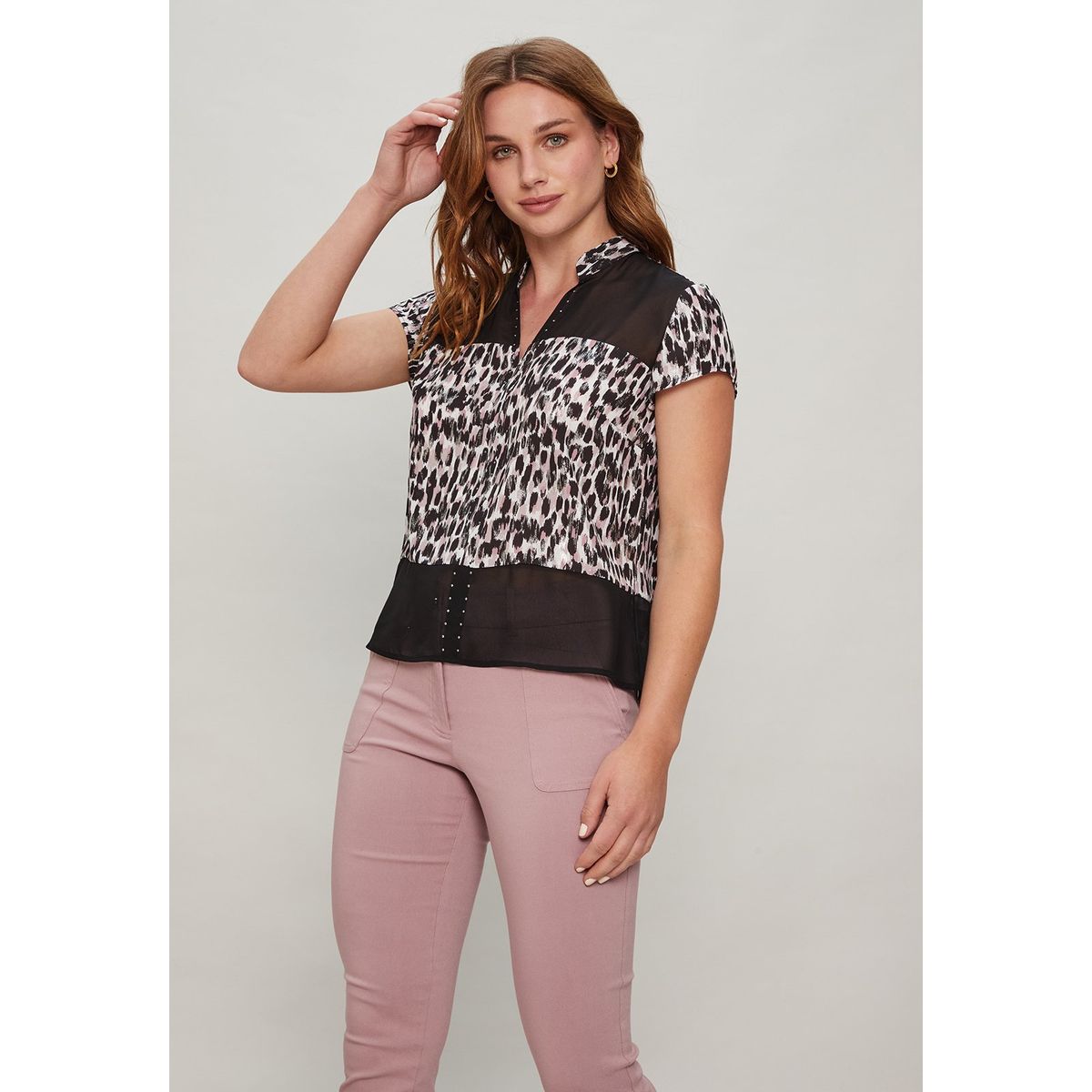 ASH - Blusa Manga Corta Negro Mujer Ash