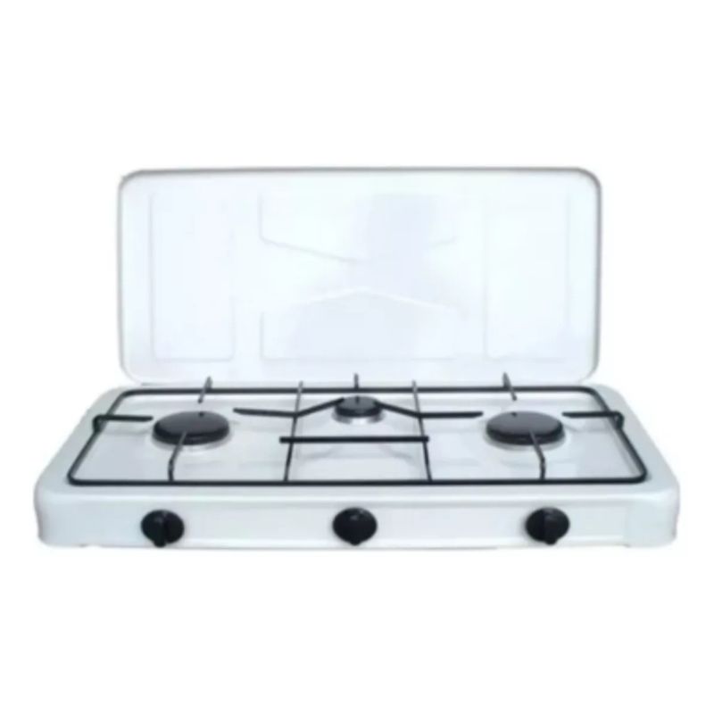 GENERICO - COCINA ENCIMERA CON TAPA A GAS 3 HORNILLAS - OCEAN 2855