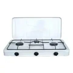 GENERICO - COCINA ENCIMERA CON TAPA A GAS 3 HORNILLAS - OCEAN 2855
