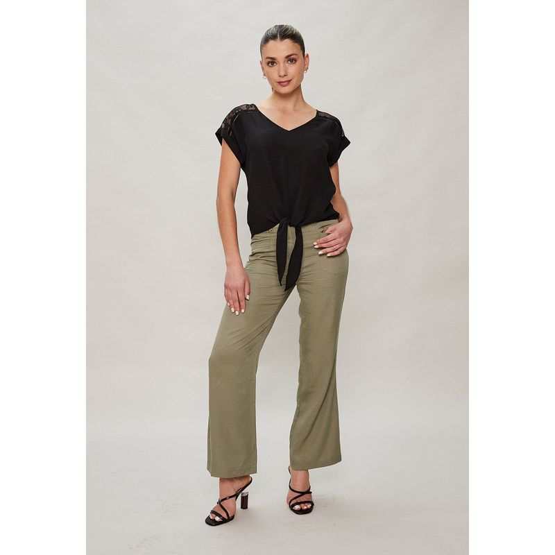 ASH - Blusa Manga Corta Negro Mujer Ash