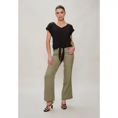 ASH - Blusa Manga Corta Negro Mujer